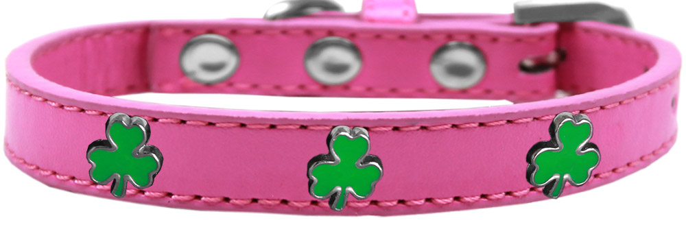 Shamrock Widget Dog Collar Bright Pink Size 18